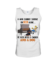 Load image into Gallery viewer, A Man Loves Beer And Dachshund Gift For Dog Lovers Unisex Tank Top
