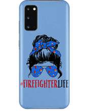 Load image into Gallery viewer, Firefighter Make You Life Safe Lady With Blue Ribbonhead Gift For Women Phone case
