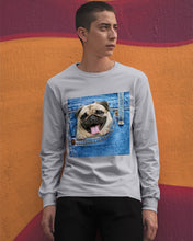 Load image into Gallery viewer, baby Pug In Denim Pocket Gift For Dog Lovers Unisex Long Sleeve
