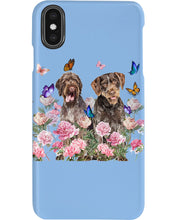 Load image into Gallery viewer, German Wirehaired Pointer With Peonies Gift For Dog Lovers Phone case
