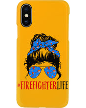 Load image into Gallery viewer, Firefighter Make You Life Safe Lady With Blue Ribbonhead Gift For Women Phone case
