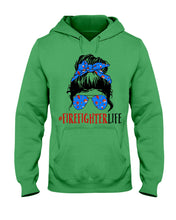 Load image into Gallery viewer, Firefighter Make You Life Safe Lady With Blue Ribbonhead Gift For Women Hoodie
