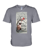 Load image into Gallery viewer, Siamese Cat Red Cardinals Those We Love Guys V-Neck
