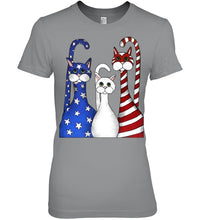 Load image into Gallery viewer, Cat Happy America  Independence's Day Special Custom Design Ladies Tee

