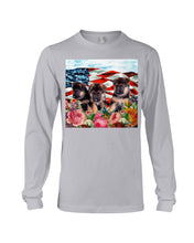 Load image into Gallery viewer, American Flag Sky Flower German Shepherd Gift For Dog Lovers Unisex Long Sleeve

