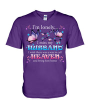 Load image into Gallery viewer, I'm Lonely I Miss My Husband Butterfly Gift For Lover Guys V-Neck
