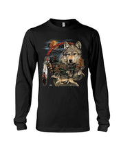 Load image into Gallery viewer, Native Wolf Gift For Wolf Lovers Unisex Long Sleeve
