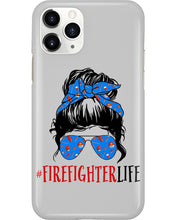 Load image into Gallery viewer, Firefighter Make You Life Safe Lady With Blue Ribbonhead Gift For Women Phone case

