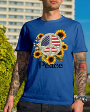 Load image into Gallery viewer, Peace Sign Sunflower Birthday Gift For Girls Guys Tee
