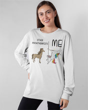 Load image into Gallery viewer, Funny Difference Between Me And Other Psychotherapists Unicorn And Horse Unisex Long Sleeve

