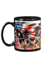 Load image into Gallery viewer, American Flag Sky Flower German Shepherd Gift For Dog Lovers Mug

