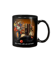 Load image into Gallery viewer, Black Cat Life Is Better With Books Gift For Cat Lovers Mug
