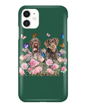 Load image into Gallery viewer, German Wirehaired Pointer With Peonies Gift For Dog Lovers Phone case
