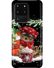 Load image into Gallery viewer, Yorkshire Terrier Loves Drinking Hot Latte Gift For Dog Lovers Phone case
