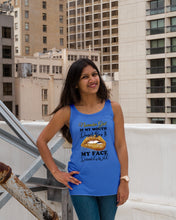 Load image into Gallery viewer, Birthday Gift For November Girl If My Mouth Doesn't Say It My Face Definitely Ladies Flowy Tank
