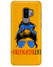 Load image into Gallery viewer, Firefighter Make You Life Safe Lady With Blue Ribbonhead Gift For Women Phone case
