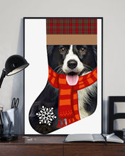 Load image into Gallery viewer, Santa Border Collie In Stock Gift For Dog Lovers Vertical Poster
