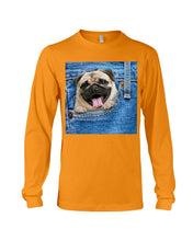 Load image into Gallery viewer, baby Pug In Denim Pocket Gift For Dog Lovers Unisex Long Sleeve
