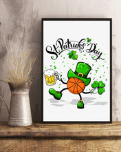 Load image into Gallery viewer, Basketball Saint Patrick's Day Gift For Basketball Lovers Vertical Poster
