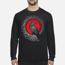 Load image into Gallery viewer, Raven Viking Culture Celtic Design Gray And Red Unisex Long Sleeve
