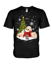 Load image into Gallery viewer, Funny Golden Retrievers Sleep In Red Boots Gift For Dog Lovers Guys V-Neck
