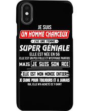 Load image into Gallery viewer, Je Suis Un Homme Chanceux J'ai Line Femme Custom Design Je Suis Son Roi Phone case
