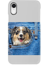 Load image into Gallery viewer, Australian Shepherd In Denim Pocket Gift For Dog Lovers Phone case
