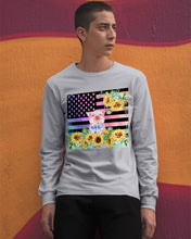 Load image into Gallery viewer, Pig America Flag Sunflower Special Custom Design Unisex Long Sleeve
