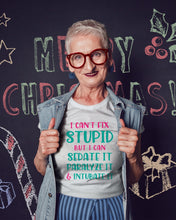 Load image into Gallery viewer, I Can't Fix Stupid But I An Sadate It Gift For Girls Ladies Tee
