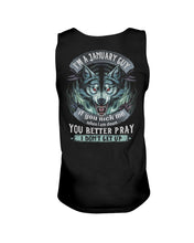 Load image into Gallery viewer, Wolf I'm A January Guy If You Pick Me Birthday Gift Unisex Tank Top
