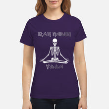 Load image into Gallery viewer, Yoga Iron Skeleton Dark Blue Background Gift For Men Ladies Tee
