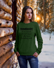 Load image into Gallery viewer, Canadian  Girl My Face Definitely Will Say It For Personalized Nation Gift Sweatshirt
