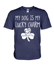 Load image into Gallery viewer, My Dog Is My Lucky Charm Trending Gift For Dog Lovers Guys V-Neck
