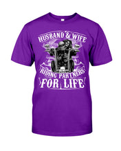 Load image into Gallery viewer, Husband And Wife Riding Partners For Life For Family Guys Tee

