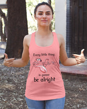 Load image into Gallery viewer, Every Little Thing Is Gonna Be Alright Gift For Flamingo Lovers Ladies Flowy Tank
