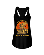 Load image into Gallery viewer, I'm A Book Dragon Not A Worm Gift For Dragon Lovers Ladies Flowy Tank
