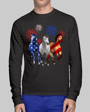 Load image into Gallery viewer, Lovely Phone Case Horse Freedom Firework Gift For Horse Lovers Unisex Long Sleeve
