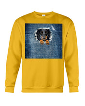 Load image into Gallery viewer, Blue Phone Case With Dachshund Face Gift For Dachshund Lovers Sweatshirt

