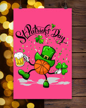 Load image into Gallery viewer, Basketball Saint Patrick's Day Gift For Basketball Lovers Vertical Poster
