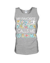 Load image into Gallery viewer, My Favorite Sewing Partner Calls Me Grandma Colorful Design Gift For Sewing Lovers Unisex Tank Top
