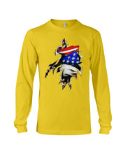 Load image into Gallery viewer, Eagle Giant Scratch USA Flag Gift For Women Unisex Long Sleeve
