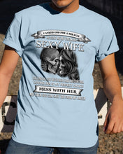 Load image into Gallery viewer, Shes Stubborn Messy And A Brat At Times Black Gift For Husband Guys Tee
