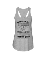 Load image into Gallery viewer, A Spoiled Wife Of An October Grumpy Old Man Birthday Meaningful Gift Ladies Flowy Tank
