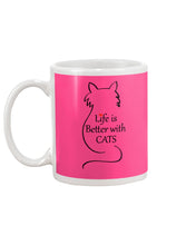 Load image into Gallery viewer, Life Better With Cats  Unique Custom Design For Cat Lovers Mug
