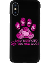 Load image into Gallery viewer, Lovely Phone Case Easily Distracted By Pigs And Dogs Gift For Dog Lovers Phone case
