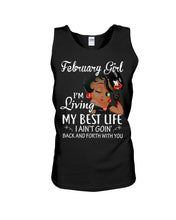 Load image into Gallery viewer, Betty Boop February Girl Living My Best Life Birthday Meaningful Gift Unisex Tank Top
