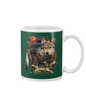 Load image into Gallery viewer, Native Wolf Gift For Wolf Lovers Mug

