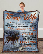 Load image into Gallery viewer, Deer Husband Gift For Wife You Are My Best Friend Fleece Blanket
