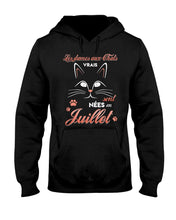 Load image into Gallery viewer, Les Dames Au Chats Vrais Sont Nees En Juillet Hoodie
