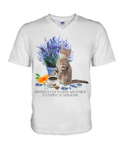 Load image into Gallery viewer, Cat With Coffee Is The Satisfaction Gift For Cat Lovers Guys V-Neck
